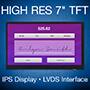 高分辨率7“TFT LCD与IPS显示和LVDS接口