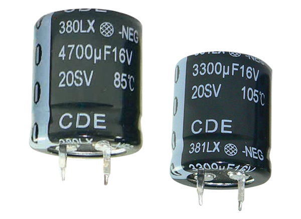 康奈尔Dubilier (CDE) 380LX和381LX管理单元铝电容器的介绍、特性、及应用