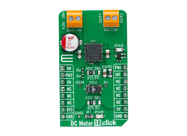 Mikroe DC Motor 18 click的介绍、特性、及应用