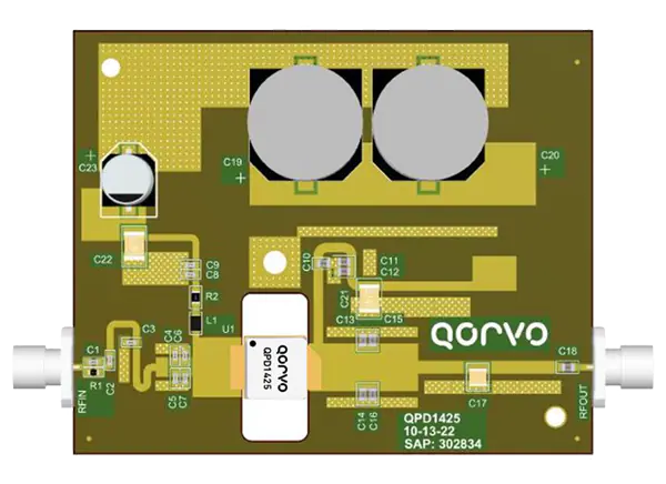 Qorvo QPD1425/QPD1425L GaN晶体管评估板的介绍、特性、及应用