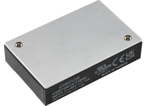 Cincon CQB75W14 75W 14:1输入隔离DC-DC转换器的介绍、特性、及应用