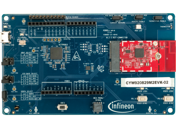 英飞凌科技AIROC CYW920829M2EVK-02蓝牙 LE SoC套件的介绍、特性、及应用