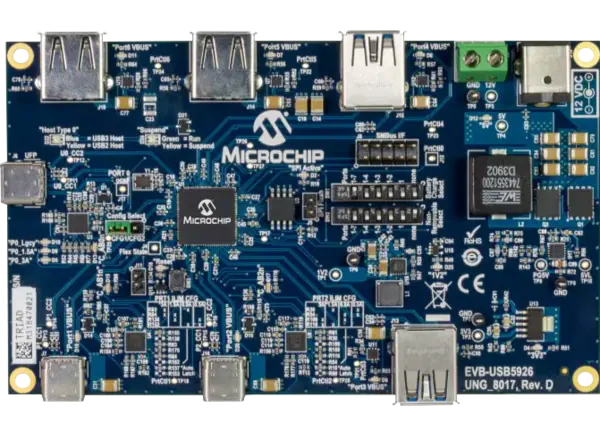 Microchip Technology EVB-USB5926 SmartHub评估板的介绍、特性、及应用
