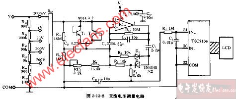 DT890B型交流电压测量电路图