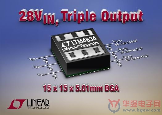 凌力尔特推出 3 输出降压型微型模块稳压器 LTM4634