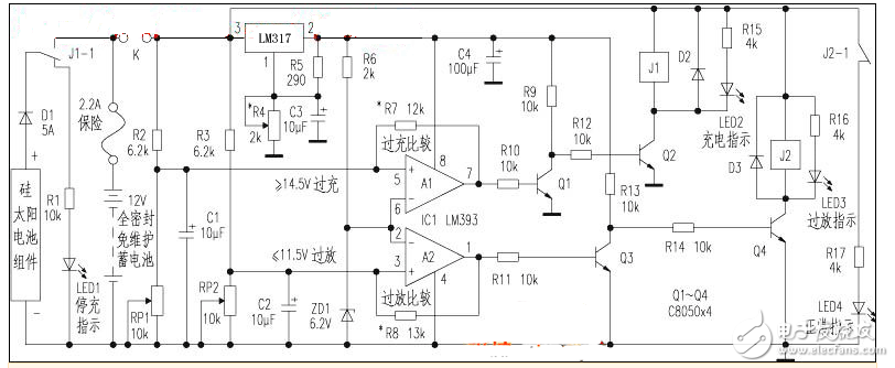 太阳能控制器电路图大全
