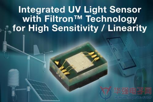 Vishay推出采用Filtron UV技术的新集成式紫外光传感器
