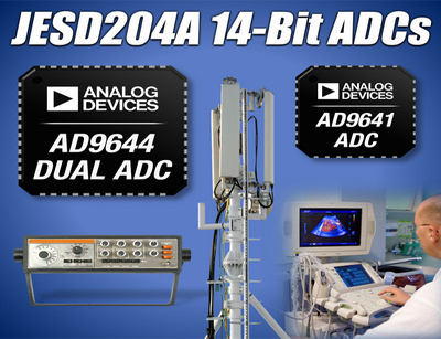 ADI JESD204A数据转换器可减少功耗及电路板空间