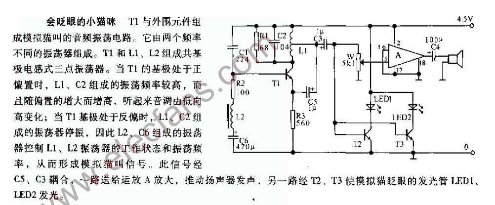 会眨眼的小猫咪电路图