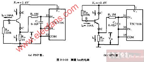 DT830A,CM3900,DT840型测量hFE的电路图