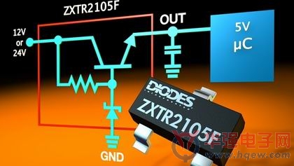 Diodes高压稳压器晶体管为微控制器提供5V电源 并节省占位面积