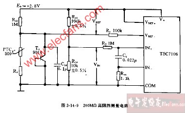 DT809C+、CM3920型200MΩ高阻挡测量电路图