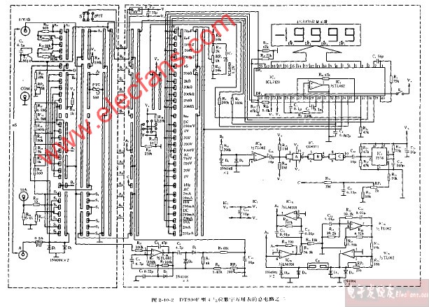 DT930F型4,1 2位数字万用表的总电路图(之二)