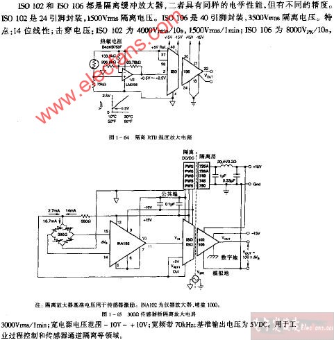 300Ω传感器桥隔离放大电路图