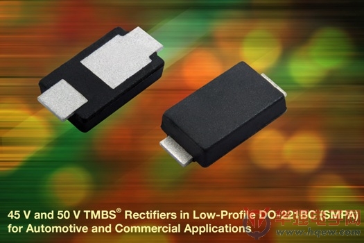 Vishay推出用于汽车和其他领域的新款45V和50V TMBS整流器