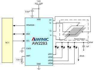 艾为电子(AWINIC)推出触摸屏+4路呼吸背光二合一产品
