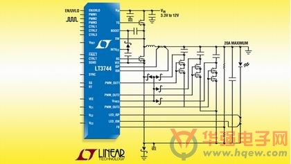 凌力尔特推出同步降压型 DC/DC 转换器 LT3744