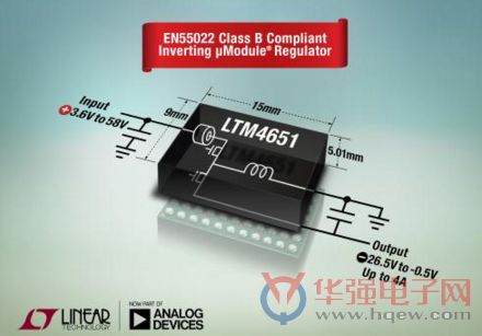 凌力尔特推出非隔离式负输出μModule稳压器LTM4651