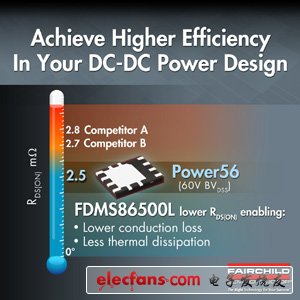 飞兆半导体开发出PowerTrench MOSFET器件