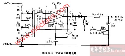 DT809C+、CM3920型交流电压测量电路图