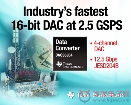 德州仪器推出业界速度最快 16 位 DAC