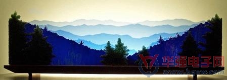 多层玻璃叠加的风景装饰