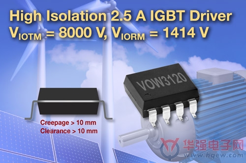 Vishay发布用于电机控制、太阳能逆变器和其他高压应用的宽体IGBT和MOSFET驱动器