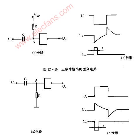 负脉冲输出的微分电路图