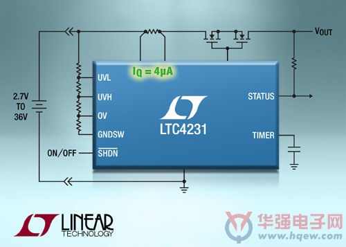 Linear推出超低静态电流热插拔控制器LTC4231
