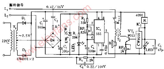 长话线路故障遥测仪电路图