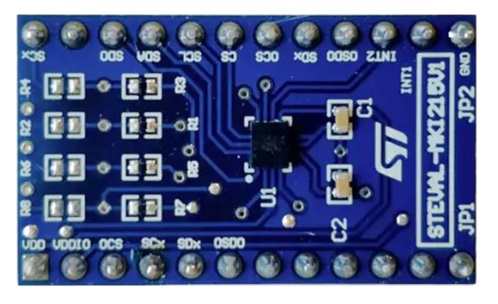 STEVAL-MKI215V1适配器板，帮助评估LSM6DS032产品系列中的MEMS器件