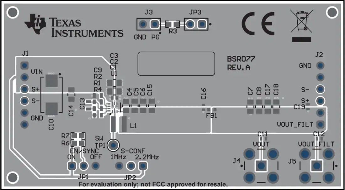 德州仪器TPS6291xEVM-077转换器评估模块的介绍、特性、及电路板布局结构