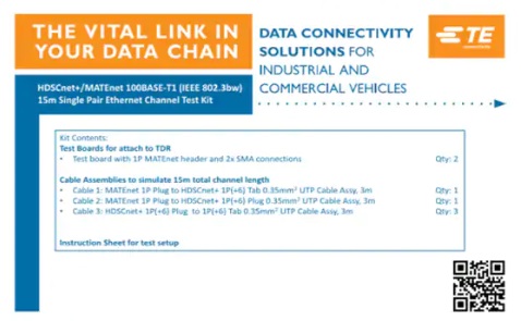 TE Connectivity HDSCnet+信号验证套件 - 100Mbps连接的信号完整性测试套件