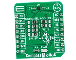 可测量三轴磁场的Mikroe Compass 4 Click的介绍、特性、应用及电路板结构