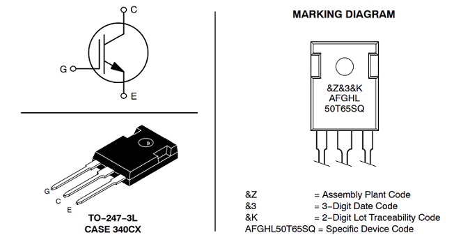 AFGHL40T65SQ和AFGHL50T65SQ IGBT_特性_规格参数_引脚功能图及应用