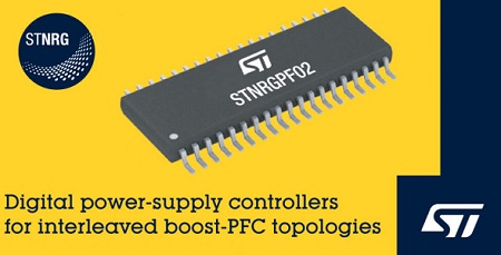 意法半导体公司STMicroelectronics正通过STNRGPF02扩展其数字电源控制器的范围