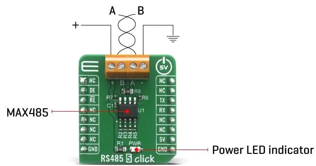 低功耗RS485 5 Click电路板介绍_特性_功能结构图及应用领域