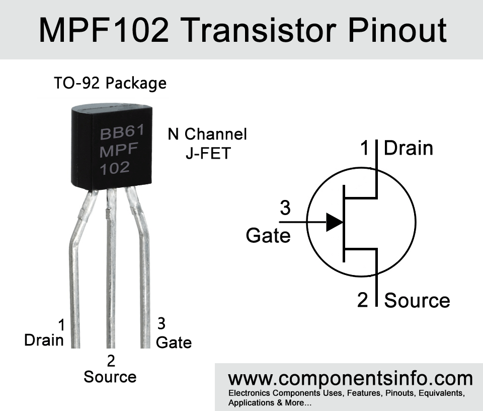 具有高增益和低噪声特性的JFET晶体管MPF102