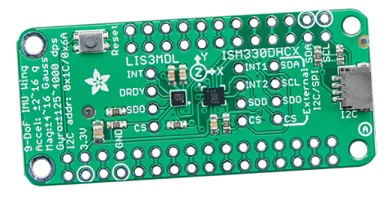 一种高精度惯性测量单元，Adafruit ISM330DHCX + LIS3MDL FeatherWing 9-DOF IMU