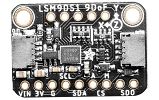 Adafruit 9-DoF LSM9DS1接线板，用于提供运动、方向和方向感测